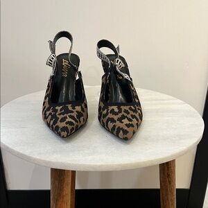 Liliana Brown Leopard Slingback Heels
